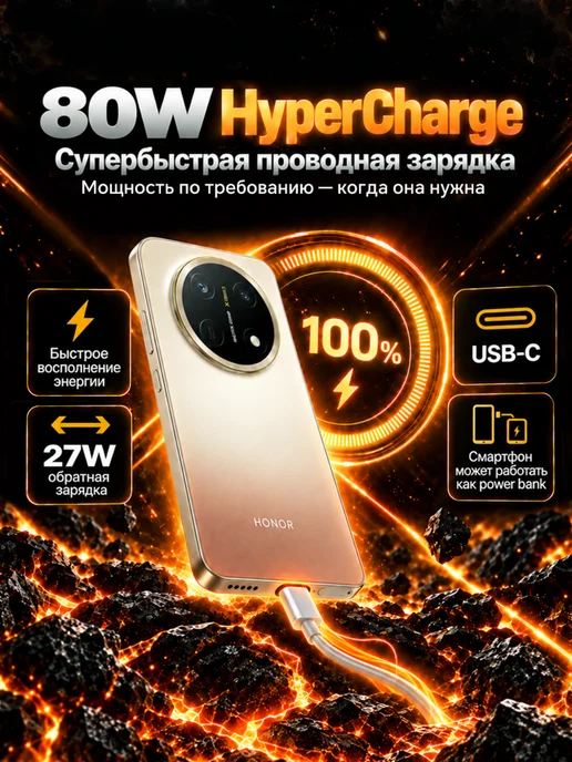 Смартфон HONOR X9E Pro 8/256 ГБ, фиолетовый, фото 2