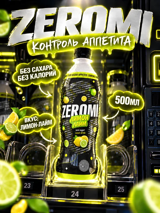 ZEROMI Газировка без сахара Лимон-лайм 500мл, 500 мл