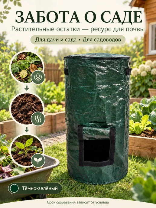 Компостер садовый, мешок для компоста с нижним клапаном, вариант, фото 5