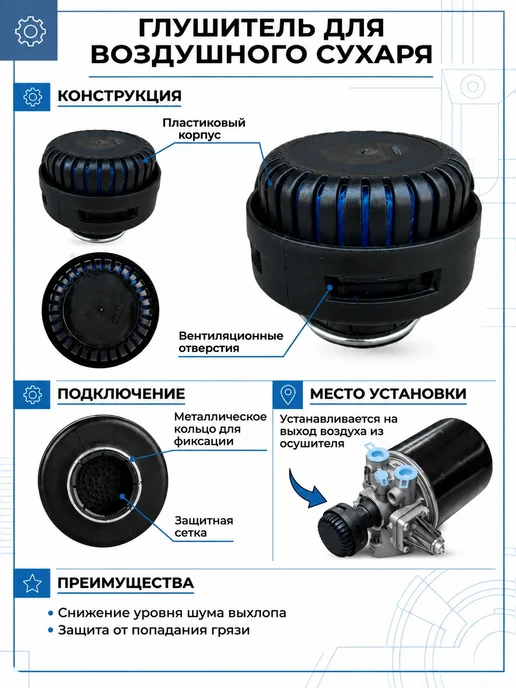 Глушитель пневмолинии компактный, вариант