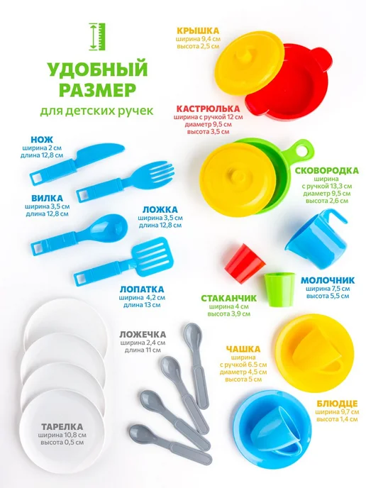 Набор детской игрушечной посудыпосудки Green Plast игрушки, зеленый, фото 2
