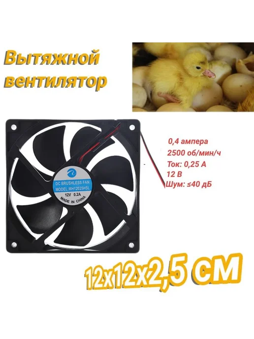 Вытяжной вентилятор для инкубатора яиц, 120×120 мм, 2 шт, 120x120 мм, 2 шт