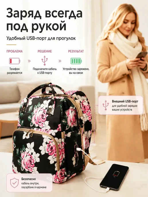 Мамский рюкзак трансформер люлька 3в1, дорожная кроватка, черный, фото 7