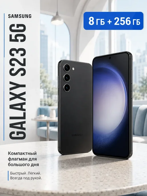 Смартфон Samsung S23 8/256 ГБ, черный, фото 2