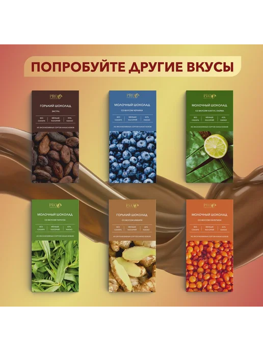 Шоколад молочный без сахара 43 Prochocolate со вкусом 50 гр, 50 г, фото 5