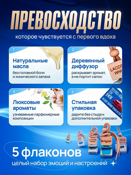 Подарочный набор ароматизаторов мужчине в авто, вариант, фото 2