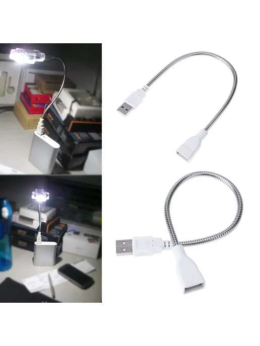 USB удлинитель с LED и гибкой металлической трубой, вариант, фото 2