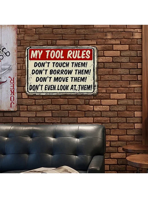 Табличка Warning Tool Rules для офиса, Man Cave, кафе, дома, вариант, фото 4