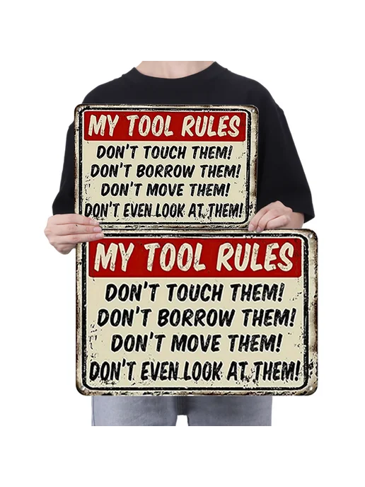 Табличка Warning Tool Rules для офиса, Man Cave, кафе, дома, вариант, фото 6