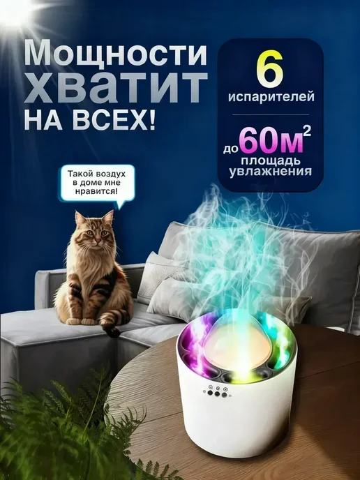 Бесшумный увлажнитель воздуха для дома против сухости, белый, фото 2