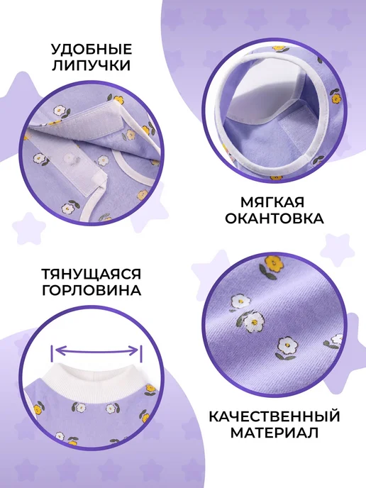Попона для кошек послеоперационная на липучке, фиолетовый, фото 2