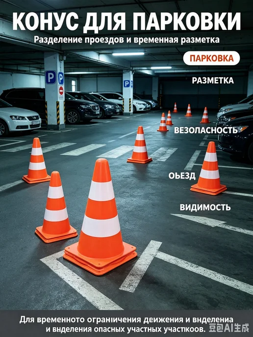 Конус дорожный, 6 шт, 6 шт, фото 4