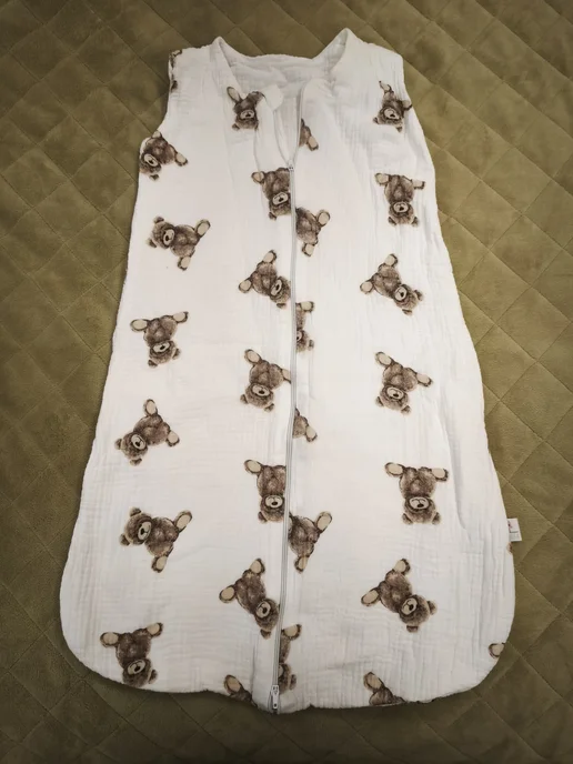 Zabota newborn Спальный мешок для новорожденных из муслина, белый