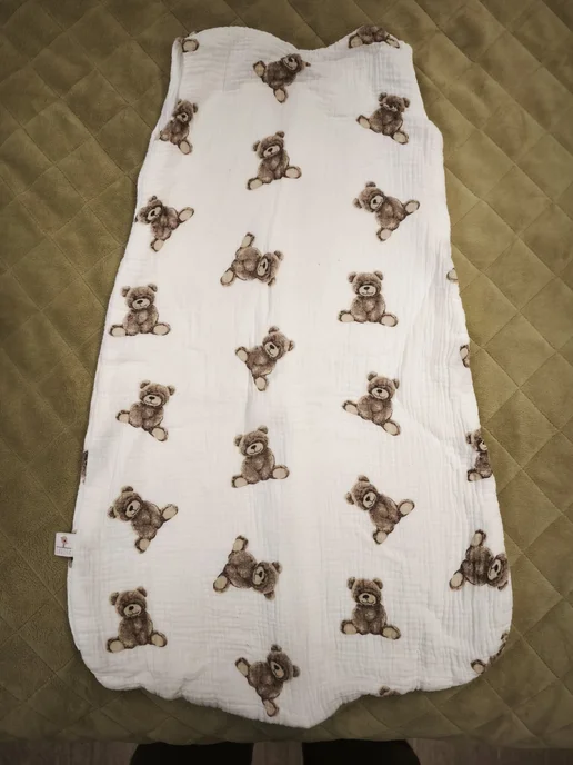 Zabota newborn Спальный мешок для новорожденных из муслина, белый, фото 3