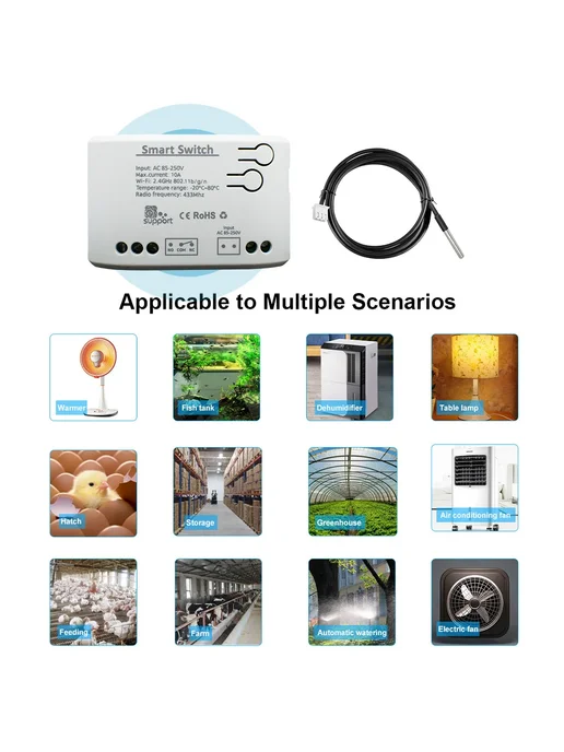 Scimagic-RC Умный 2-канальный Wi-Fi выключатель AC 85-250V, вариант, фото 3