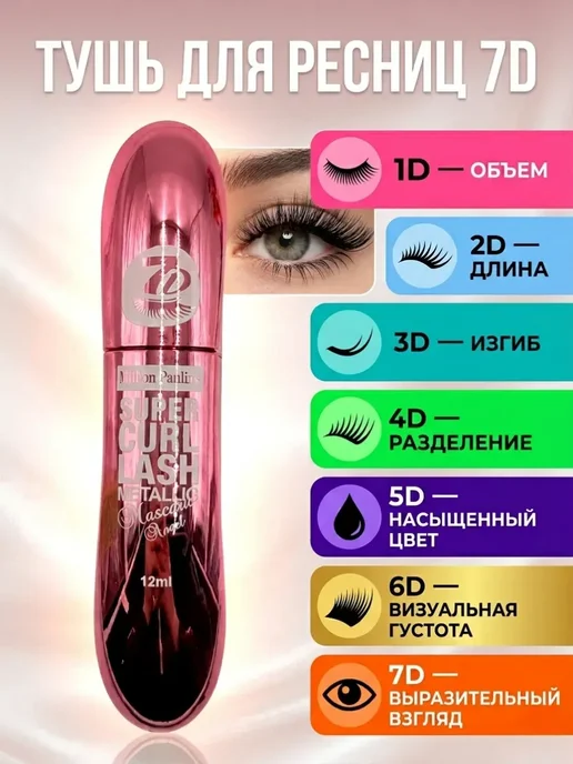 КСА11 Тушь для ресниц черная объем и удлинение, черный, фото 2