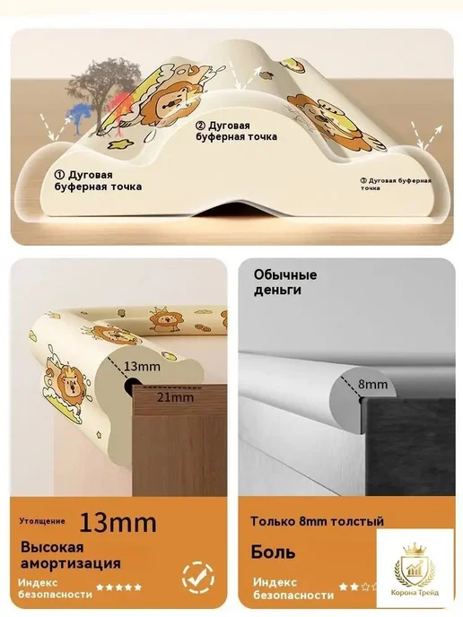Защитная лента на углы мебели, 2 м, бежевый, 2 м, фото 4