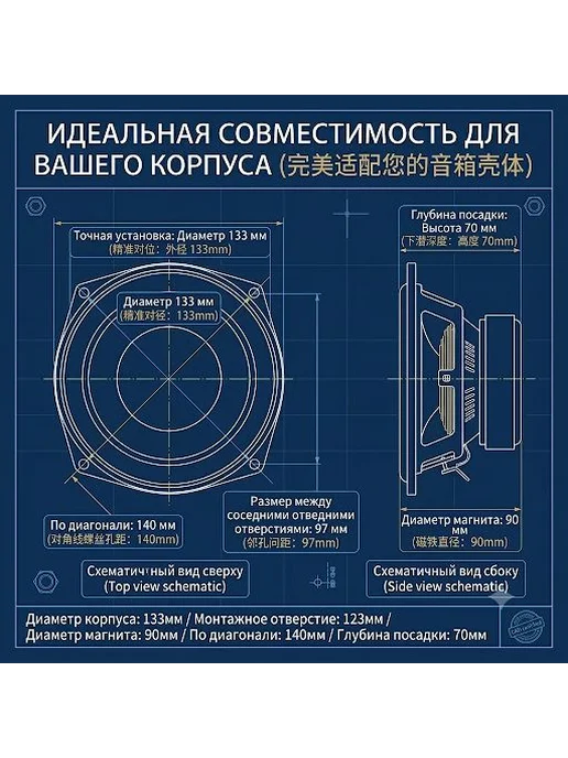 Активный автомобильный сабвуфер 13 см, вариант, фото 2
