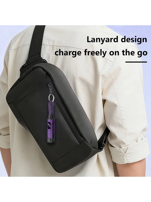 Комплект кабелей 4в1 с дисплеем, Type-C Lightning USB-A, быс, фиолетовый, фото 6