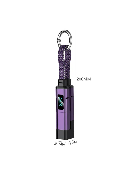 Комплект кабелей 4в1 с дисплеем, Type-C Lightning USB-A, быс, фиолетовый, фото 8