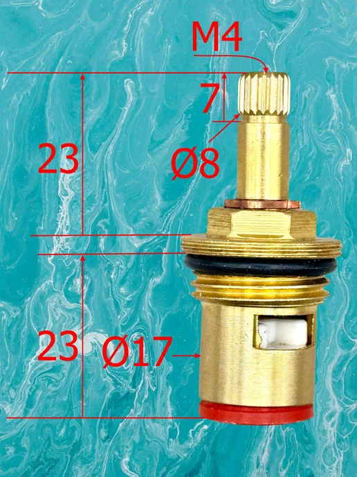 Кранбукса для смесителя 20 шлицов, винт М4, 12 полуоборотная, вариант, фото 3