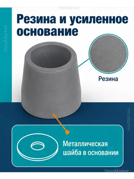 Резиновые наконечники для тростей и ходунков, 10 шт, 10 шт, фото 4