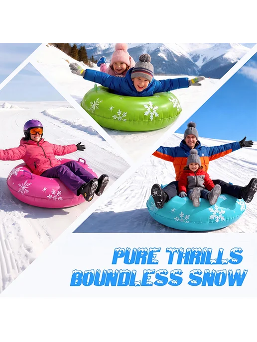 Outdoor Inflatable Snow Sled 80cm PVC Snowflake(Rose red sno, красный, фото 7