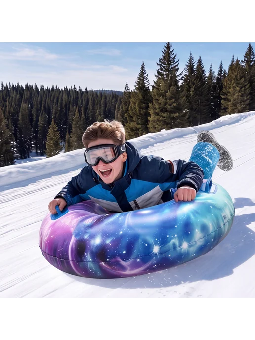 Outdoor Inflatable Snow Sled 80cm PVC Snowflake(Rose red sno, Уличные надувные санки 80см, фото 4