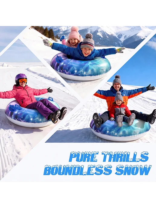 Outdoor Inflatable Snow Sled 80cm PVC Snowflake(Rose red sno, Уличные надувные санки 80см, фото 7