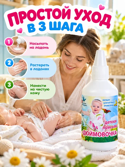 ЭКОТЕКС Детская присыпка от опрелостей с цинком Дюймовочка 35 г, 35 г, фото 5