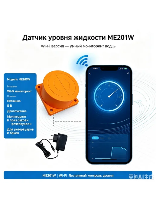 Датчик уровня жидкости ME201W с Wi-Fi, вариант, фото 2