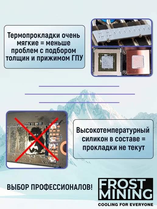 Термопрокладка FrostMining для чипов памяти, 30 Вт мК, 2,2 м…, 30 Вт, 2,2 м, фото 2