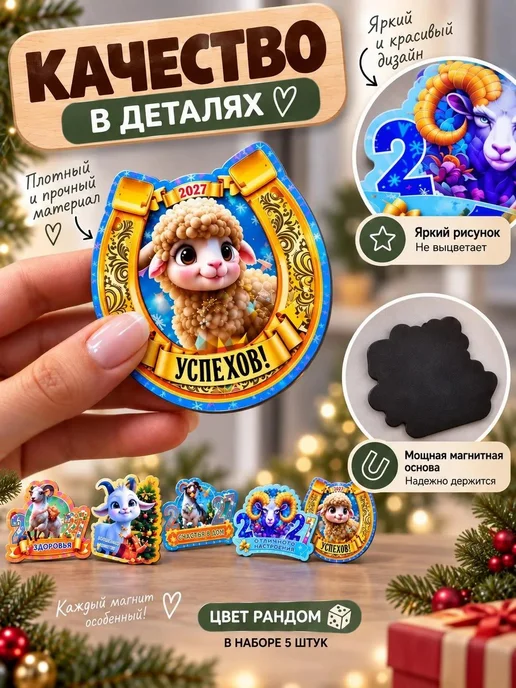 Набор магнитов на холодильник 2027, вариант, фото 3