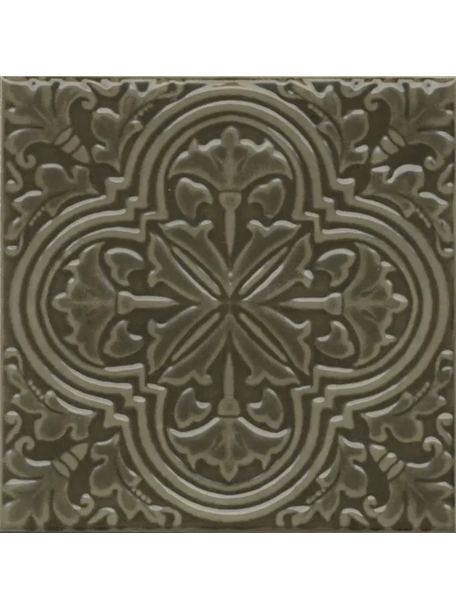 KERAMA MARAZZI Плитка керамическая Декор Фес зелёный глянцев, зеленый