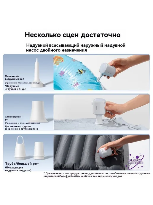 Насос для надувки с аккумулятором, 260 л мин, 3,5 кПа, 260 л, фото 6