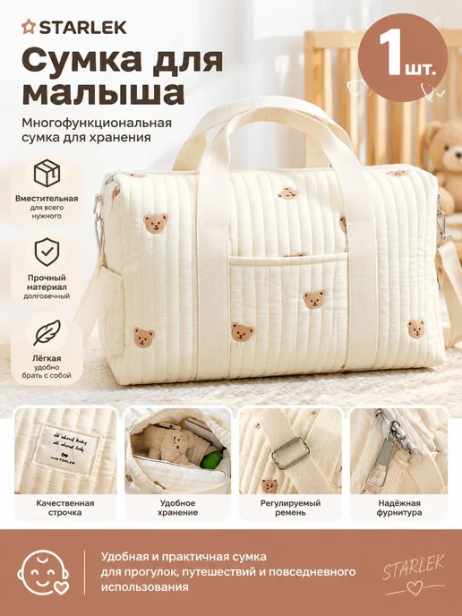 Дорожная сумка для мамы и малыша с карманами на молнии, вариант, фото 8