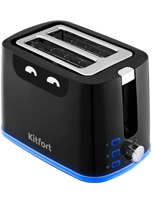 Kitfort Тостер КТ-6410 900Вт черный синий, 900 Вт