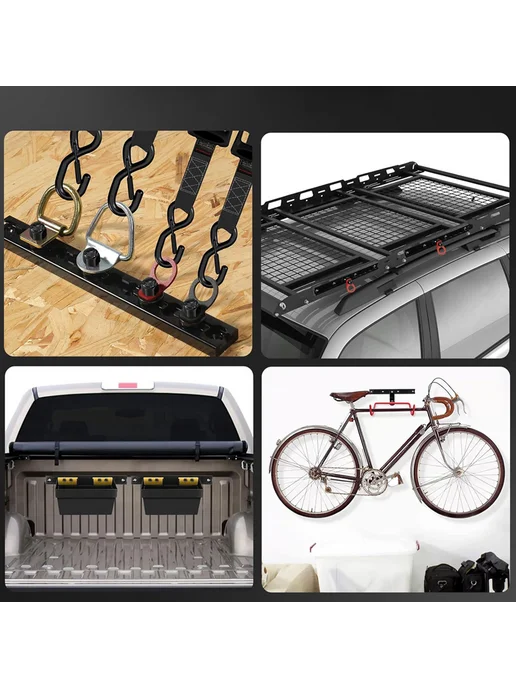8шт стальные L-Track крепежи для грузовика, ATV, RV, 8 шт, фото 5