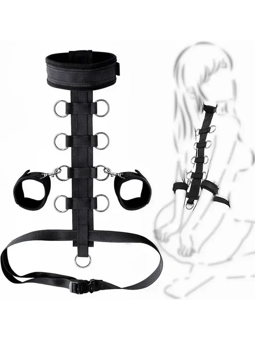 Набор БДСМ нейлоновый для двоих с наручниками, вариант