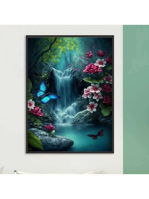 5D алмазная мозаика Waterfall 30x40см, домашний декор, 30x40 см, фото 2