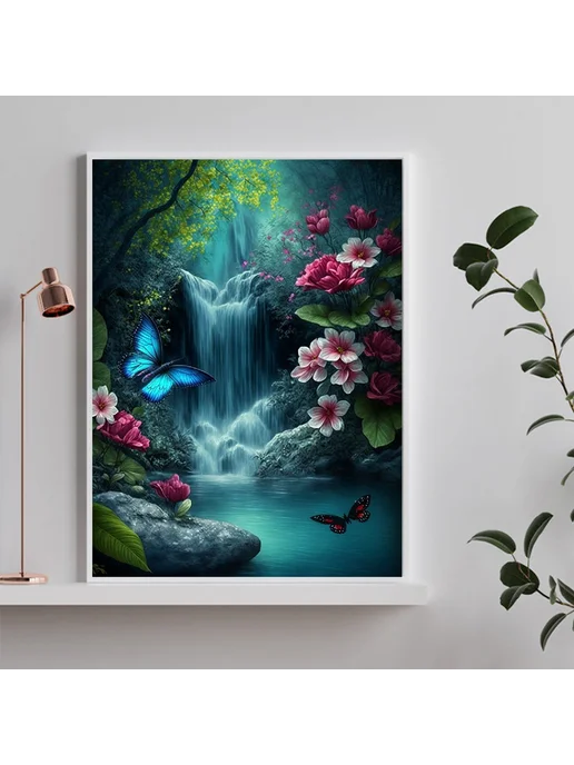 5D алмазная мозаика Waterfall 30x40см, домашний декор, 30x40 см, фото 3