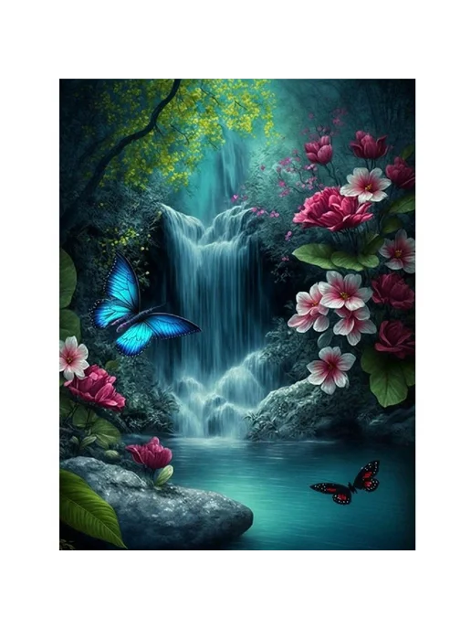5D алмазная мозаика Waterfall 30x40см, домашний декор, 30x40 см, фото 4