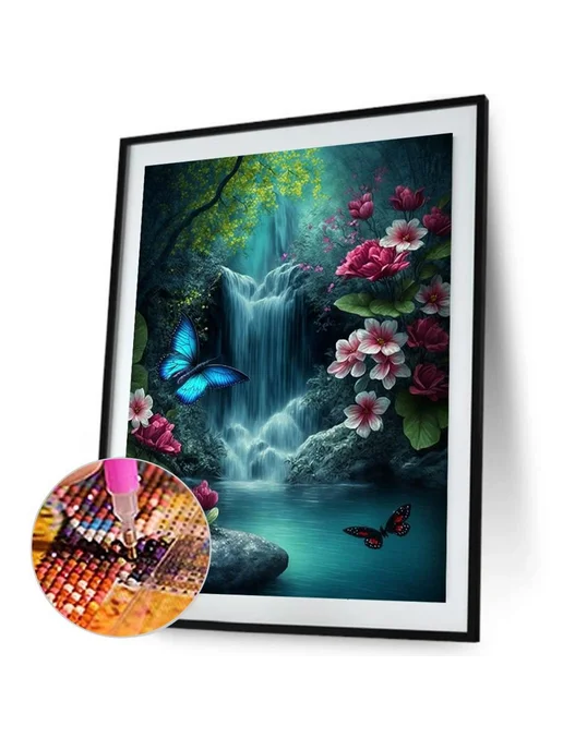 5D алмазная мозаика Waterfall 30x40см, домашний декор, 30x40 см, фото 5