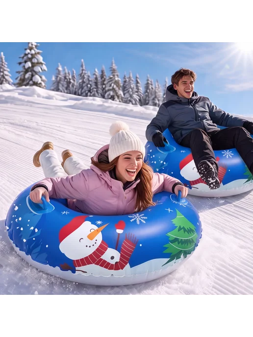 Outdoor Inflatable Snow Sled 80cm PVC Snowflake Thickened(Bl, вариант, фото 4