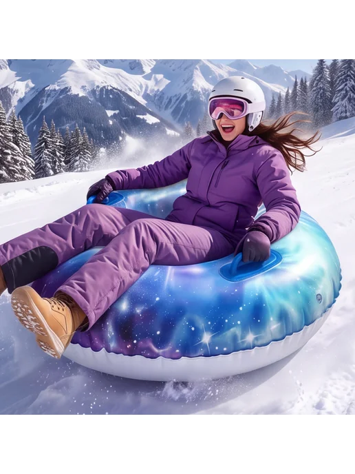 Outdoor Inflatable Snow Sled 80cm PVC Snowflake Thickened(Bl, вариант, фото 4