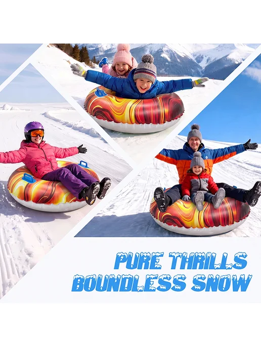 Outdoor Inflatable Snow Sled 80cm PVC Snowflake Thickened(Bl, красный, фото 7