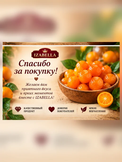 Izabella Кумкват в сиропе 500 гр, 1 кг, фото 3