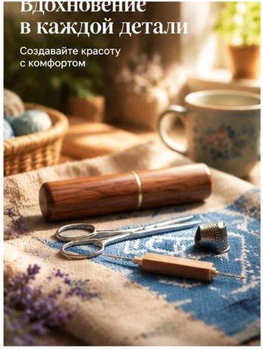 Удобные деревянные тубусы для швейных игл, набор 4 шт, 4 шт, фото 2