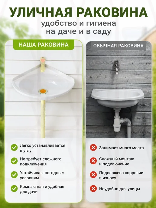 Умывальник для дачи из ABS-пластика, белый, белый, фото 3