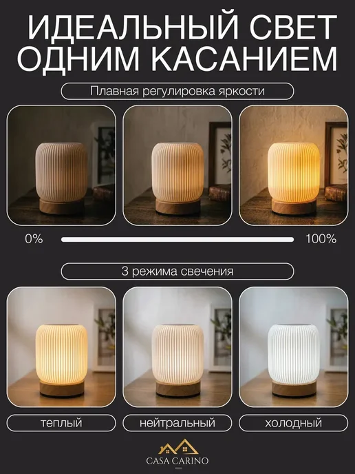 Светильник ночник настольный интерьерный, вариант, фото 4